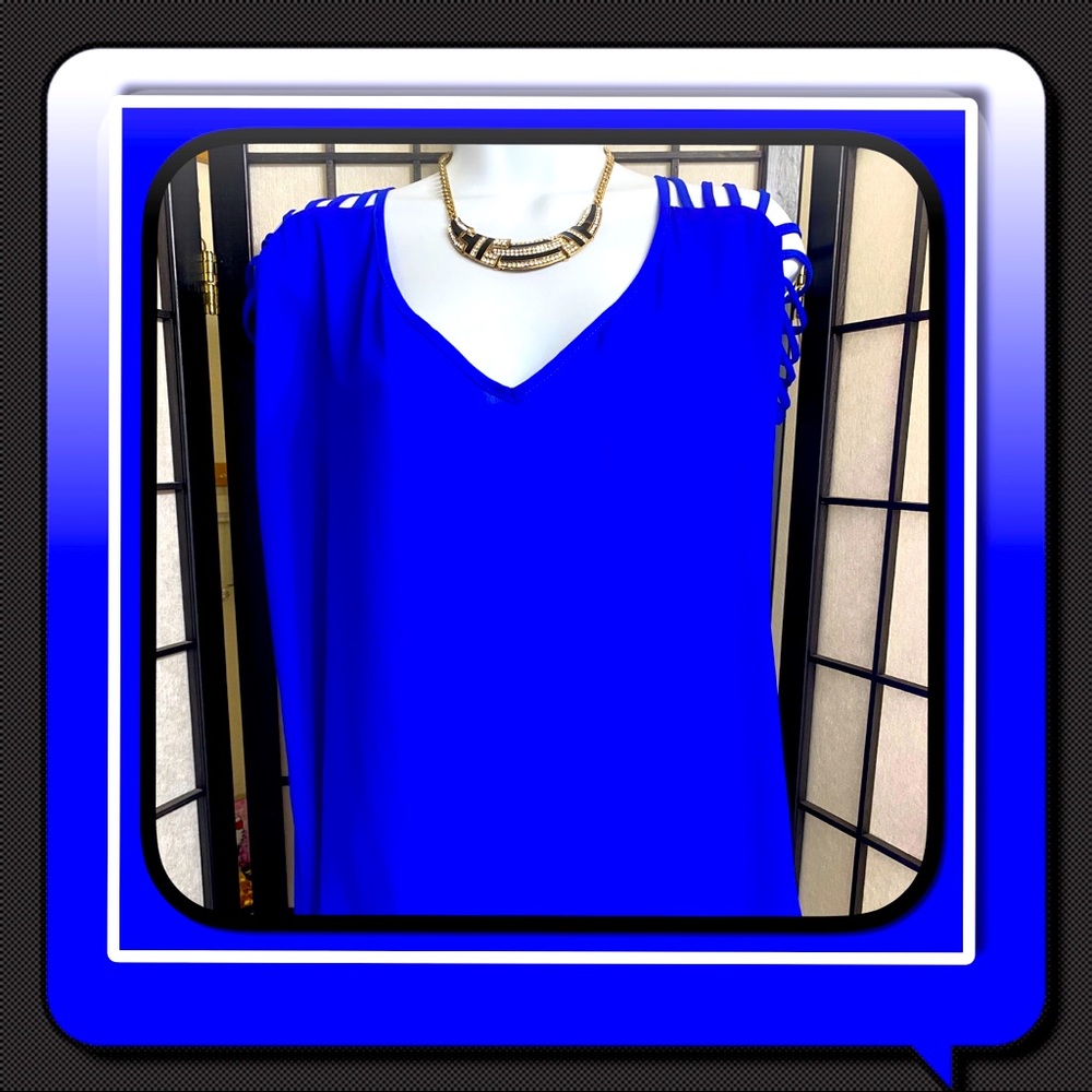 NWOT Beautiful Electric Blue Plus Size Top